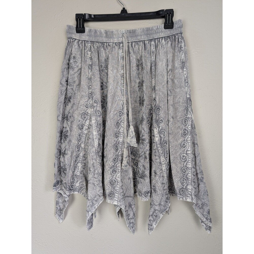 Go Gal Embroidered Asymmetric Handkerchief Skirt One Size